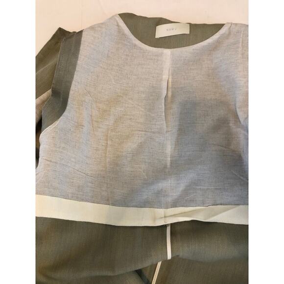 NAMU Belted Linen Sleeveless Midi Dress V- Neckline Minimalist Casual Sz: L - Picture 12 of 15